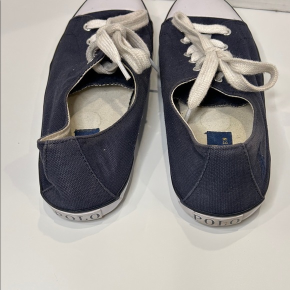 Polo Ralph Lauren Navy Canvas Sneakers Size 8 - Picture 5 of 9